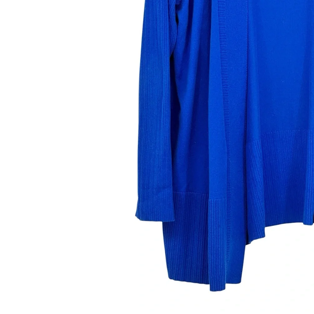 Coldwater Creek 1X (18) Blue Cotton/Nylon/Spandex Open Front Cardigan Sweater